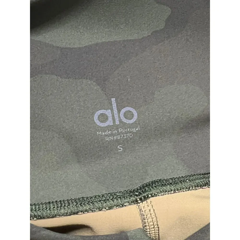 Alo Yoga Small Vapor Leggings Black Camo High Waist Full Length